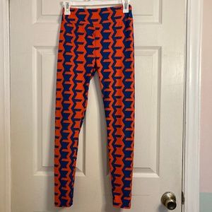 LuluRoe Orange Blue Form Fitting Leggings